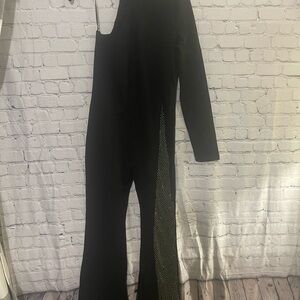 Fashion Nova Black Jumpsuit with Mesh Detail
